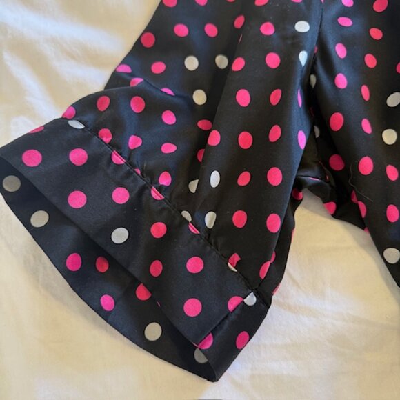 NY Collec Womens Midi Dress White Pink Black Polka Dot Plus Sz  3X V-neck Belted - Picture 11 of 11